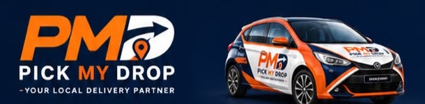 Pick My Drop — Your Local Delivery Partner, with branded delivery car